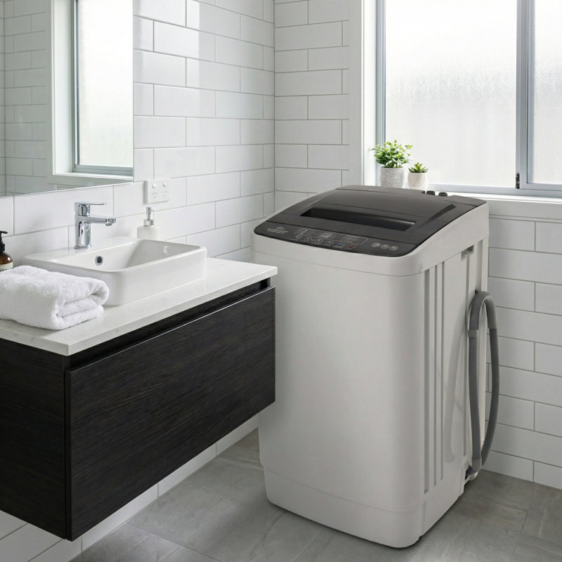 Portable Full-Size Washing Machine With Built-In Drain Pump - 2.8 Cu.Ft Capacity & 12 Custom Programs