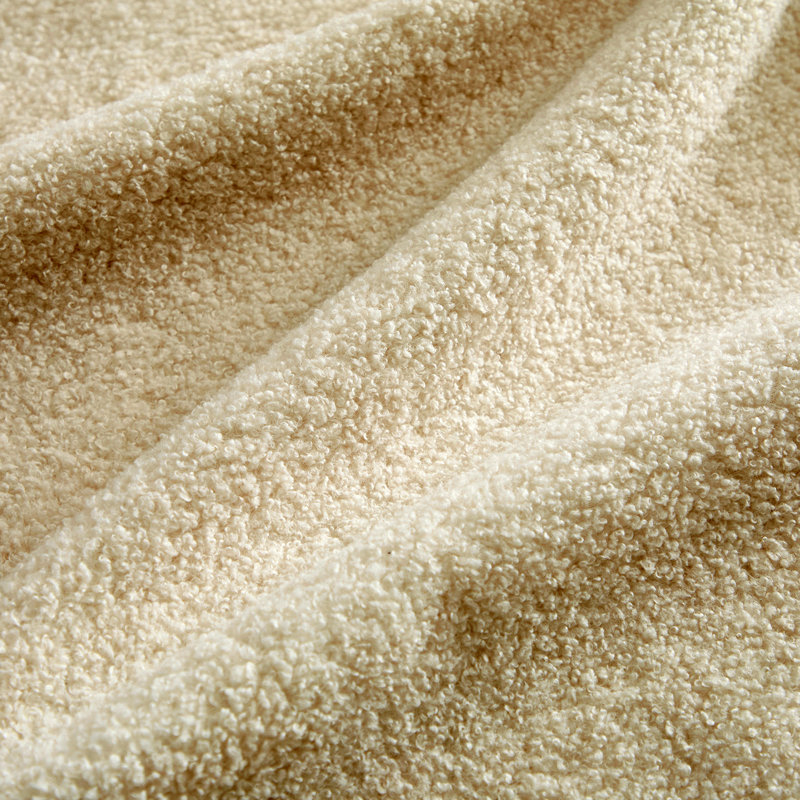 Repose-pieds courbé en tissu Vitoria, Beige White