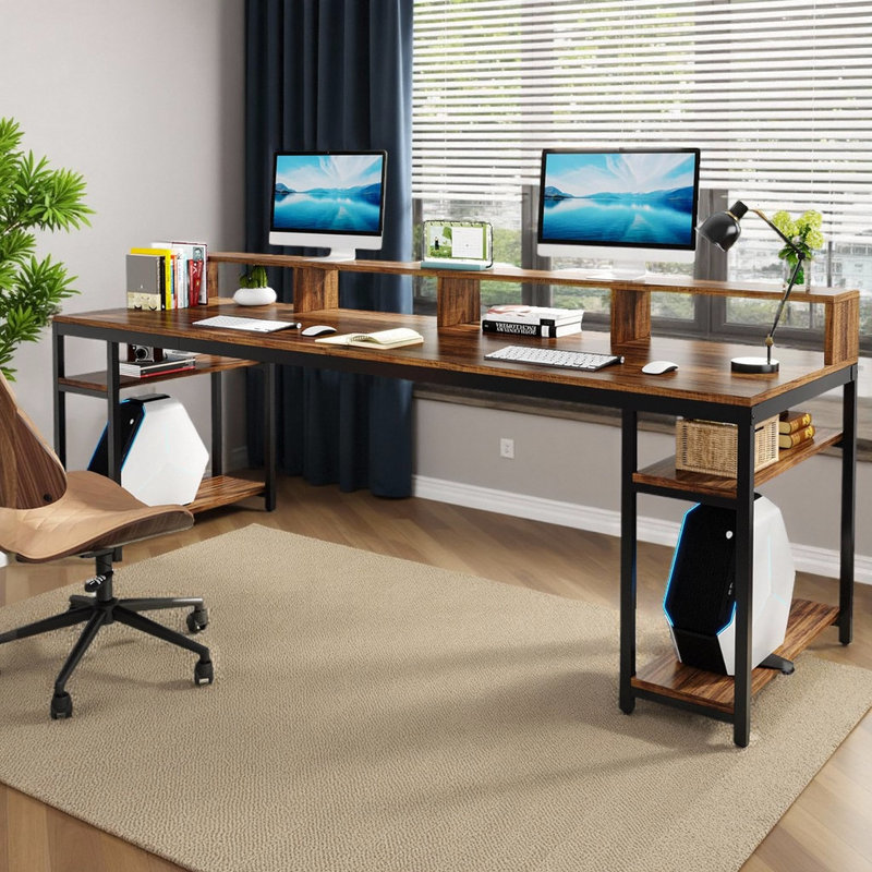 Bureau double 78,7 po - solution d'espace de travail partagé