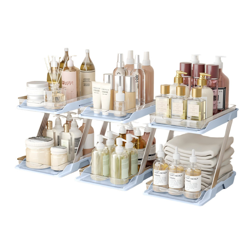 Clear Pull Out Organizer,Multi-Purpose Storage (Blue)