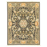 High-Quality Hand-Knotted Black Area Rug