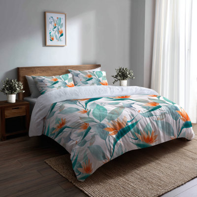 Ensemble de housse de couette Coastal Bed Of 3 Pcs - Floral Soft Paradise Petals