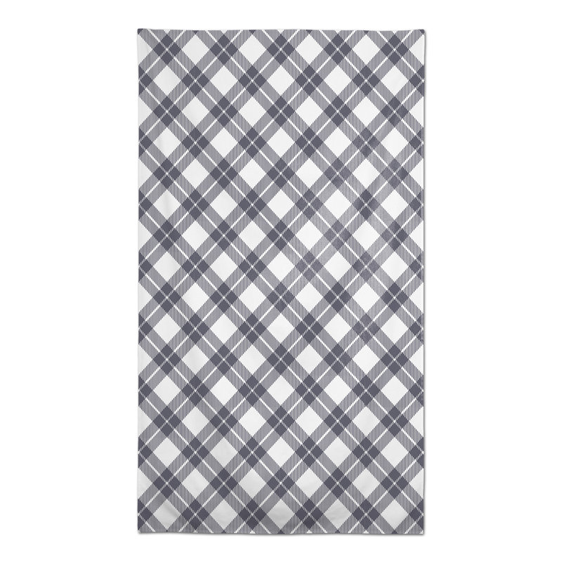 Rectangular Gingham Polyester Tablecloth, Dark Gray