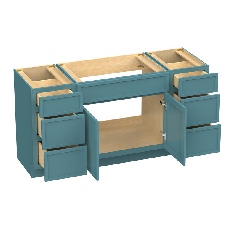 Base de meuble-lavabo simple 66 po seulement, Bleu sarcelle