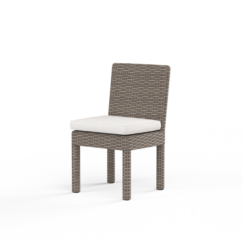 Chaise de patio avec coussin Nassau, Toile lin Sunbrella®, Brun clair