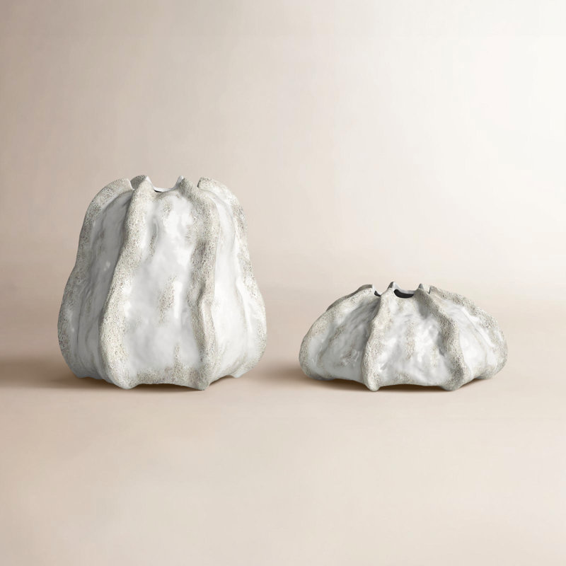Ensemble de 2 vases de table en céramique ivoire Ashburt