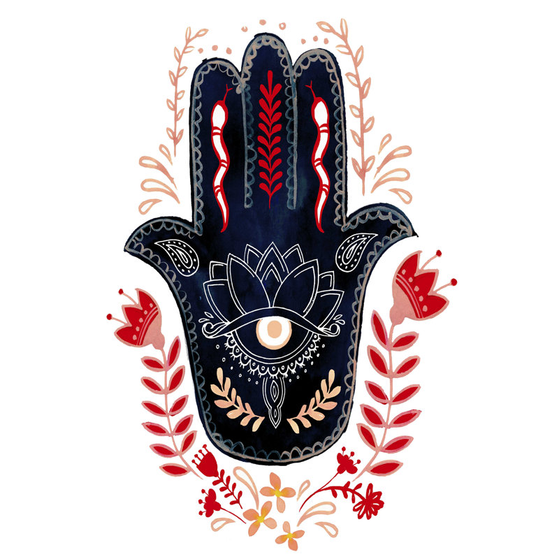 Hamsa I Folk Hand, H 36 po x l 24 po x P 1,25 po