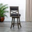 Tabouret pivotant à dossier en X de 30 po de hauteur, siège en tissu-588733637-588733642