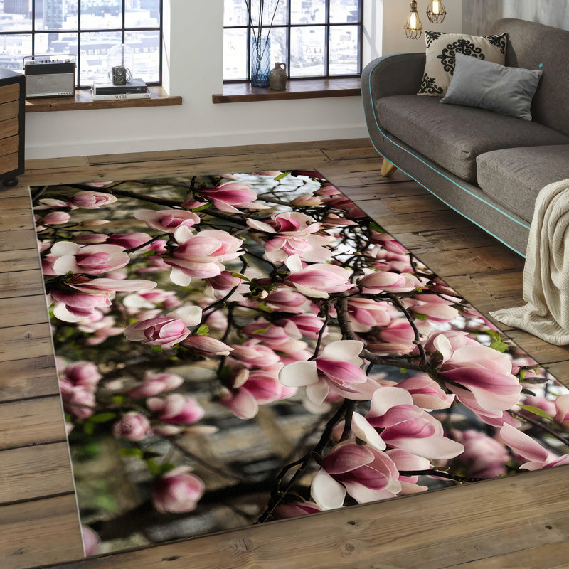 Soft Pile Printed Area Rug in Elegant Floral Design for an Exquisite Touch of Sophistication in Any Living Room or Bedroom