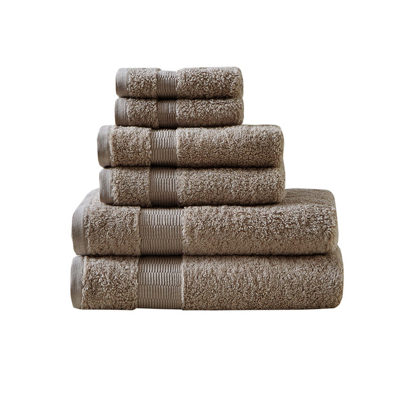 Egyptian Cotton 6 Piece Towel Set, Taupe