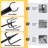 String Light Poles with Hooks, 8.5FT Outdoor String Light Poles with 5-Prong Forks, 4 Pack
