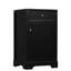 Meuble-lavabo noir de 50 cm avec lavabo, fini peint, tablette de rangement et poignée ronde. Porte d'armoire de 50 cm avec tablette réglable.