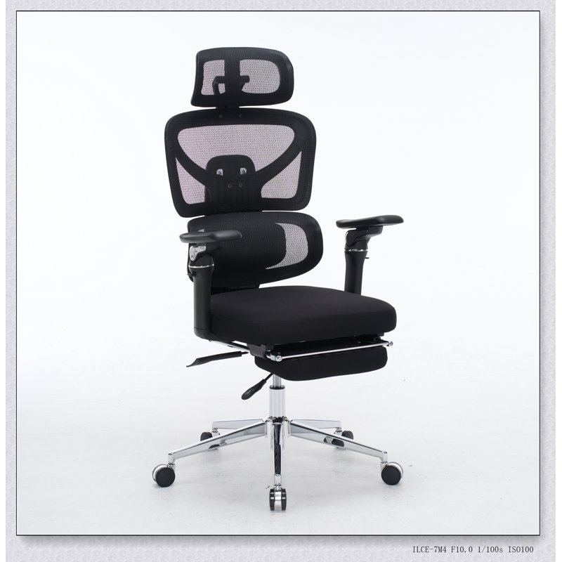 Fauteuil de bureau ergonomique avec support lombaire à massage, appui-tête 4D et accoudoirs 5D, profondeur de dossier et de siège réglable