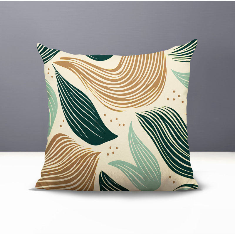Oreiller carré réversible intérieur / extérieur Consuelo, Carré 19 po, Vert