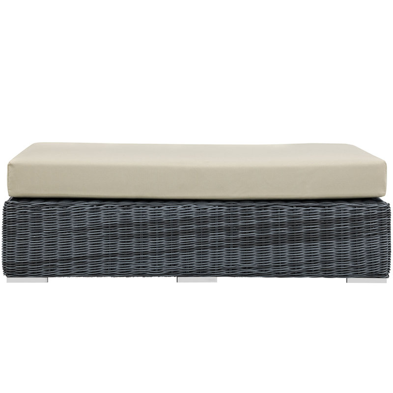 Repose-pieds d'extérieur rectangulaire Sunbrella Modway Summon, Toile Sunbrella® beige antique
