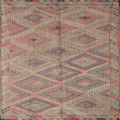 Tapis géométrique brun / gris