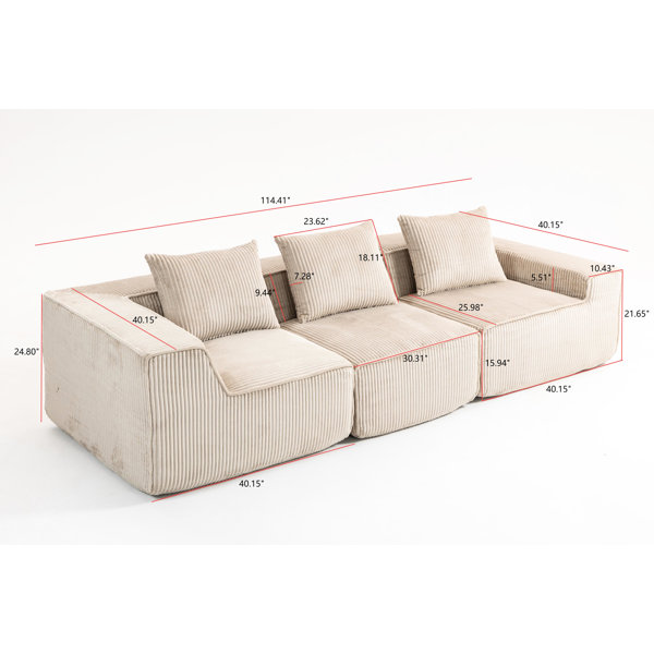 Latitude Run® Art 3 - Seat Corduroy With Soft Foam, All Compressed ...