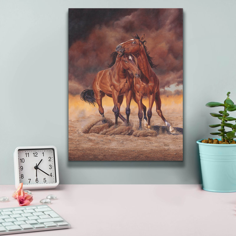  «Dustangs» par Delene Lambert, art mural sur toile, 12 po x 16 po, H 16 po x l 12 po