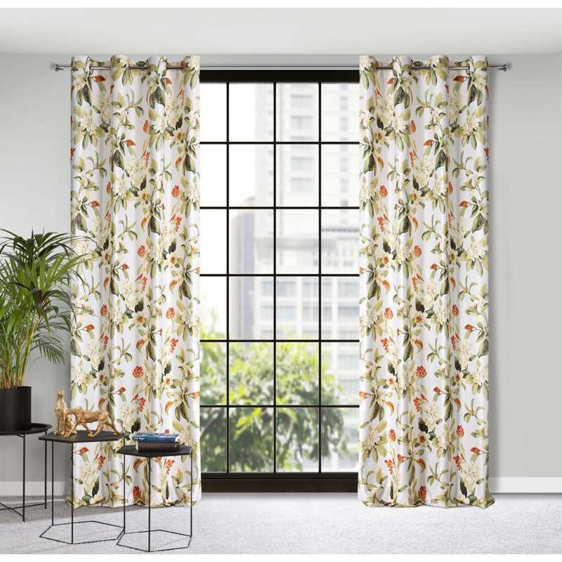 Ageet Semi Sheer Curtains Single Panel, White
