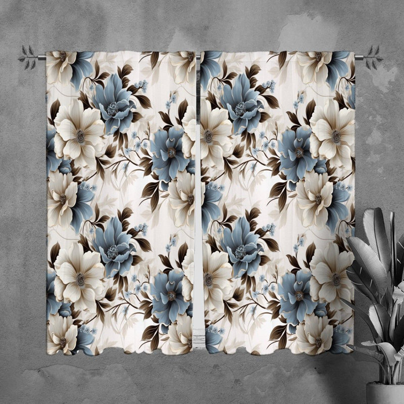 Rideaux à motif floral - 6109, L 20 po x L 82 po