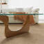 Table basse triangulaire moderne en verre avec piétement en bois massif-1684482100-1805751615