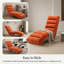 Chaise longue rembourrée simple et confortable Jameer avec pieds en métal et poches de rangement pour les chambres et les salons-1485166141