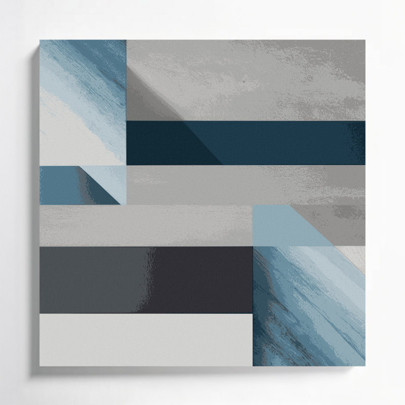 Minimalisme 44, art mural bleu sur toile