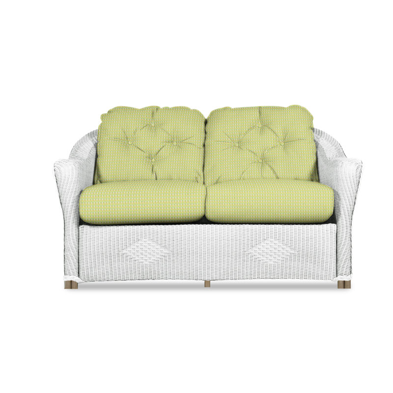 Reflections Outdoor 2 - Seat Loveseat, White, Rollo Linen