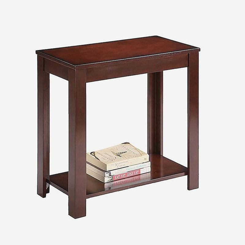 Table d'appoint / table de bout en bois de 24 po de hauteur, design traditionnel, cerisier foncé, Brun