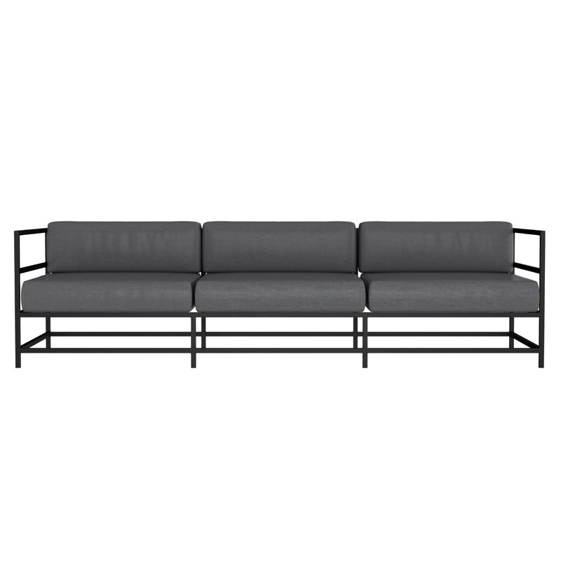 Canapé Delano, NO, Tissage uni ardoise coulée Sunbrella®, Noir Tex