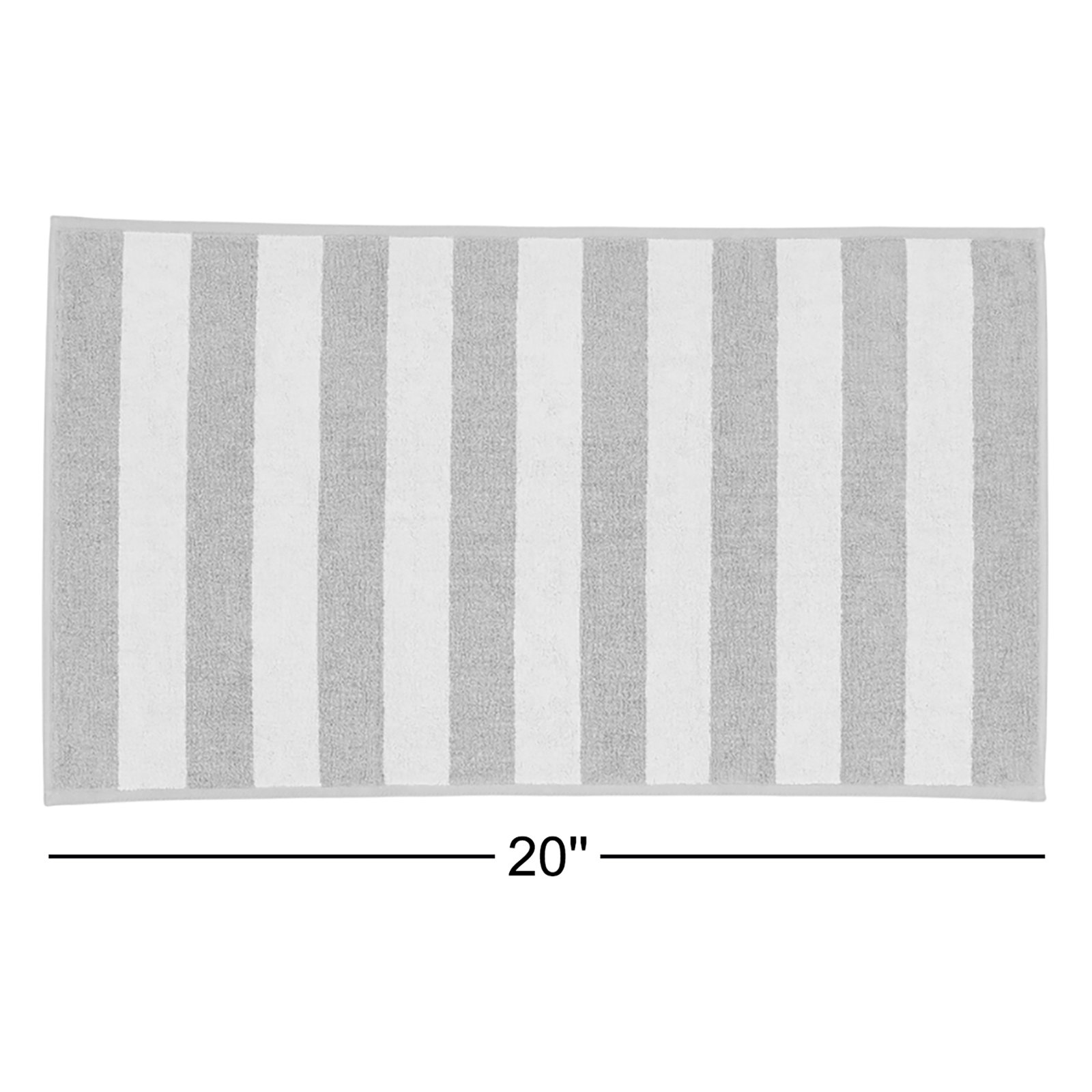 Simple Striped 100% Cotton Bath Mat, Blush/Terracotta