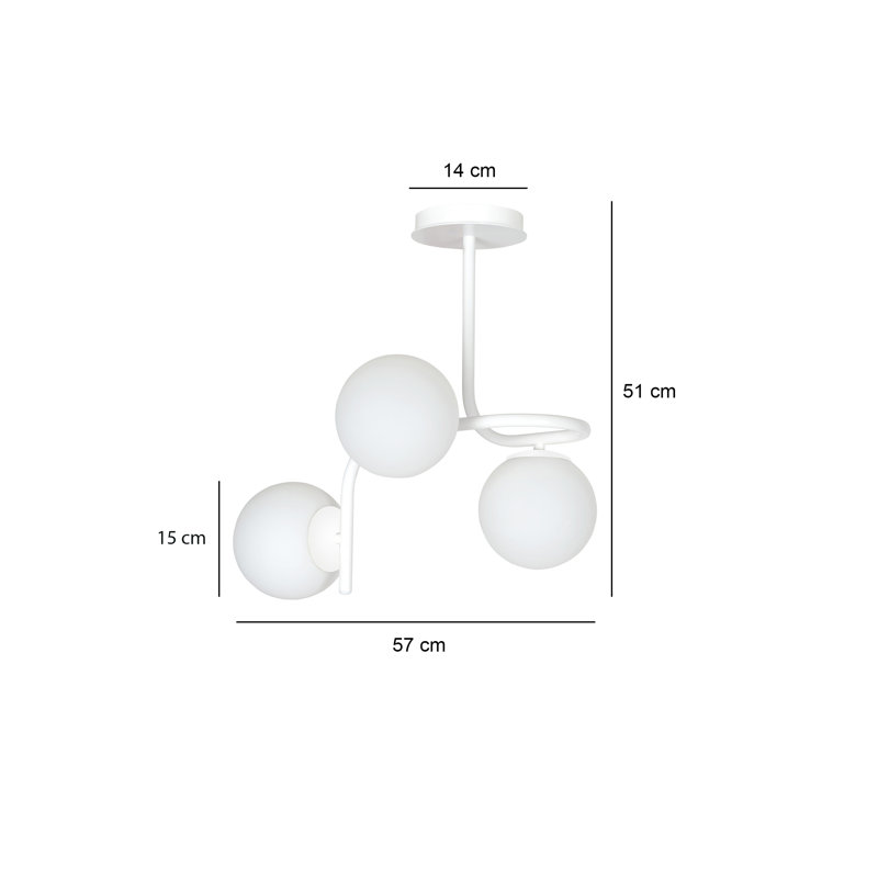 Gabilan 3 - Light Unique/Statement Pendant, White