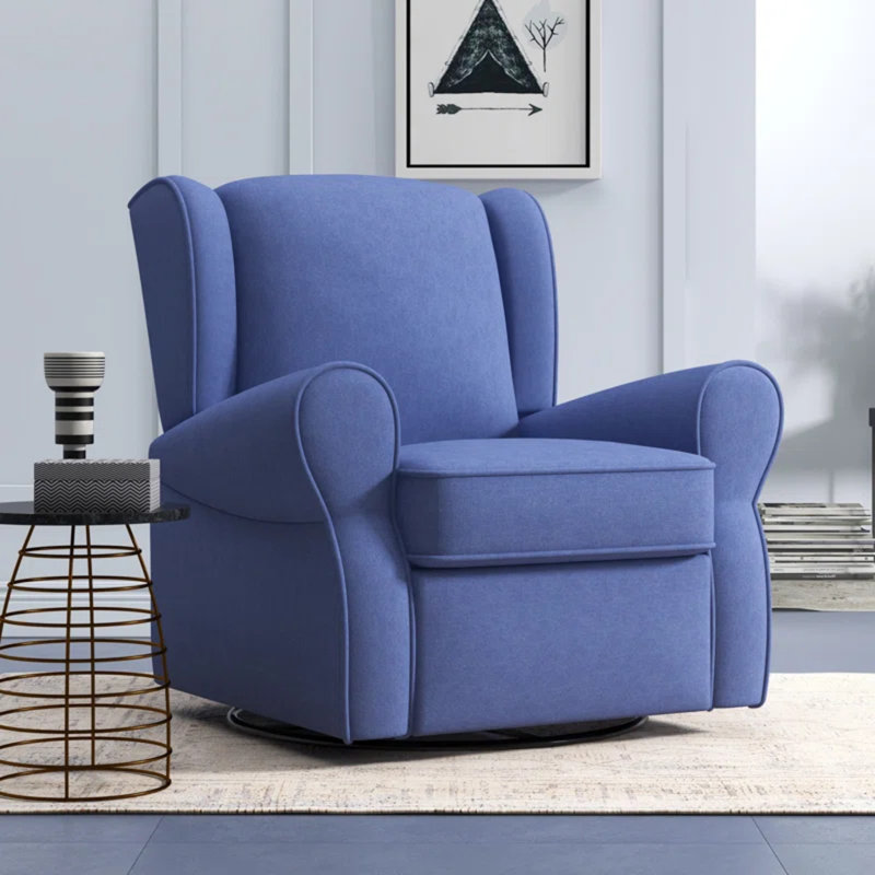 Fauteuil pivotant rembourré de 35,1 po de largeur, Bleu