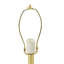 Élégante lampe de table en marbre avec cadre en laiton et abat-jour en tissu blanc