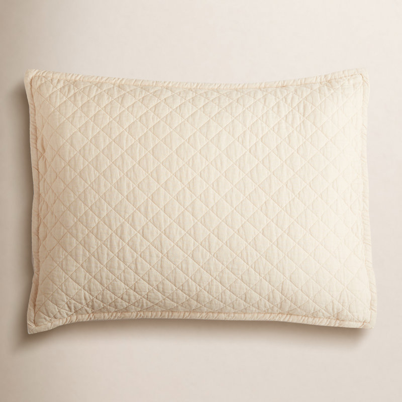 Jeffen Linen Blend Sham Set, King, Ivory