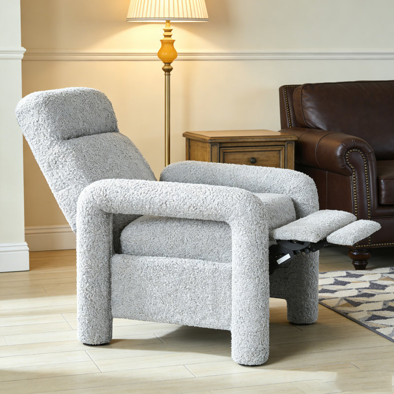 Fauteuil inclinable rembourré avec dossier à pression, Gris