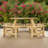 Taneal 8 - Person Pine Solid Wood Patio Dining Set Umbrella Hole Included Round Table-1207847543