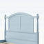 Cadre de lit double traditionnel en bois de style campagnard avec tête de lit arquée, pied de lit et tiges de fuseau, aucun sommier nécessaire, bleu clair