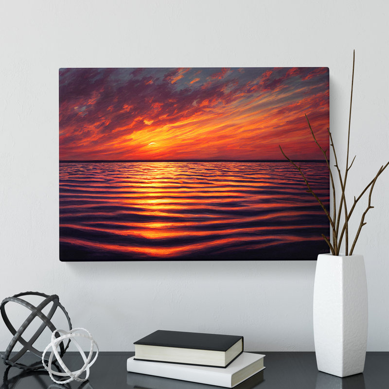 XXX-H1022-WF-8622X Sunset Seascape Vol.4 - Wrapped Canvas Print, 35cm H x 50cm W x 3cm D