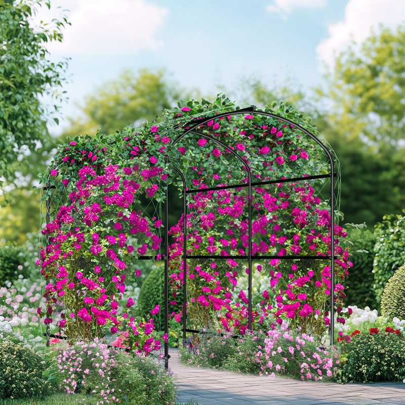 160cm H 162cm L 105cm W Metal Arbour in Black