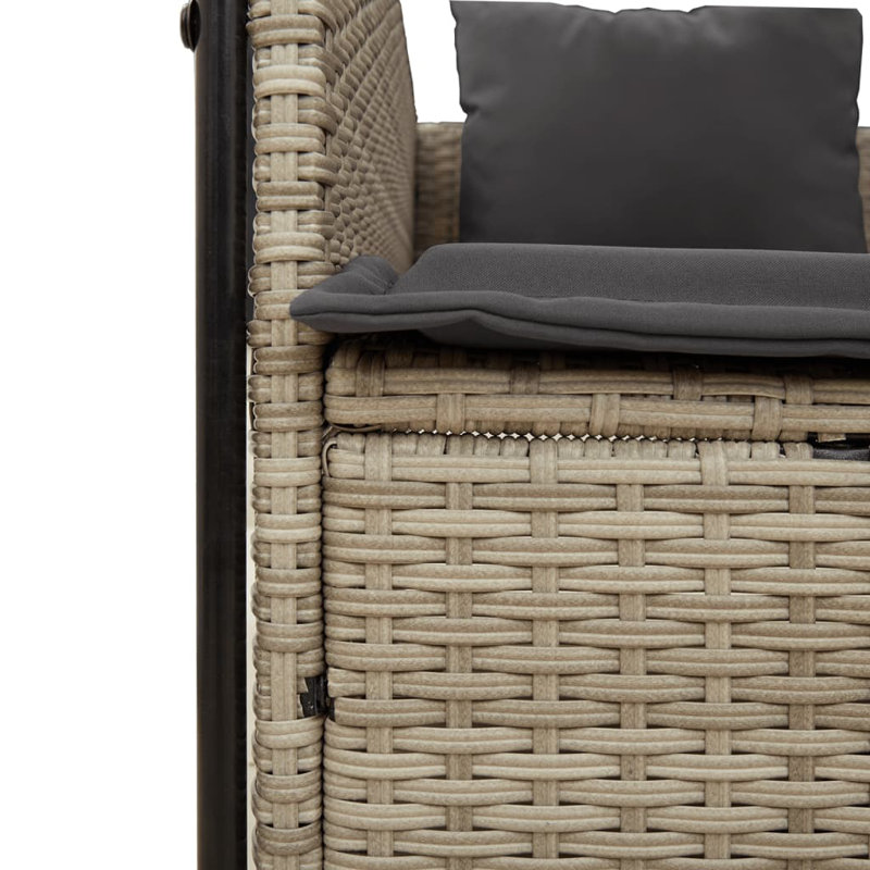 Double Sun Lounger, Light Grey, Grey