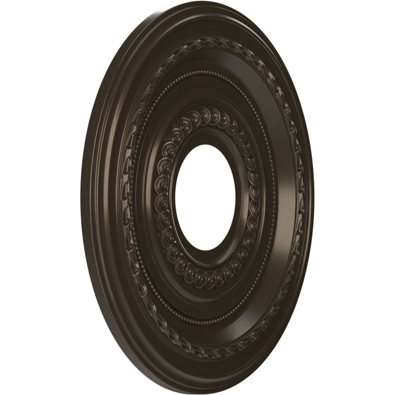 Médaillon Cole en PVC thermoformé pour plafond, H 13 po x l 13 po x P 0,75 po, Bronze métallique foncé