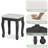 Jalea Vanity Desk with Mirror and Lights, Modern Makeup Table and Cushion Stool Set with 4 Drawers-1227969387