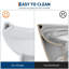 Toilette ronde une pièce, 17,5 po de hauteur ADA, double chasse 0,8 / 1,28 GPF, conception brute à cuve haute de 12 po, blanc