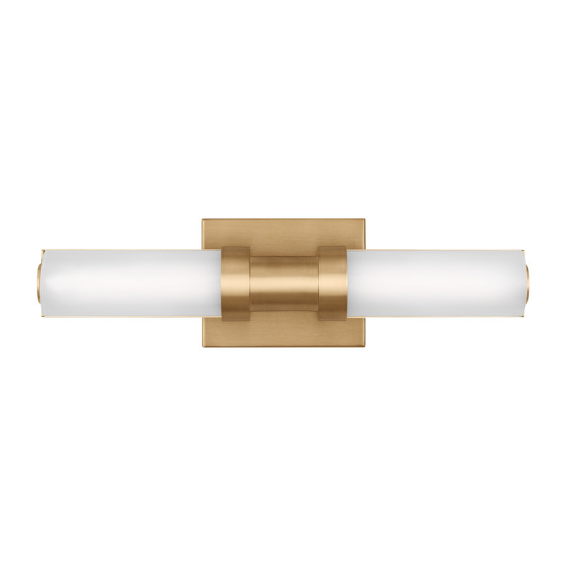 Éclairage à intensité variable pour meuble-lavabo à DEL 1 lumière Kelan, Laiton satiné, 18"H x 4.75"W x 4.5"D, 15 W