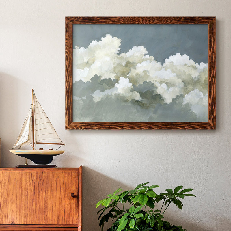 «Big Clouds III», peinture sur toile encadrée, Érable, H 22 po x l 32 po x P 1,5 po