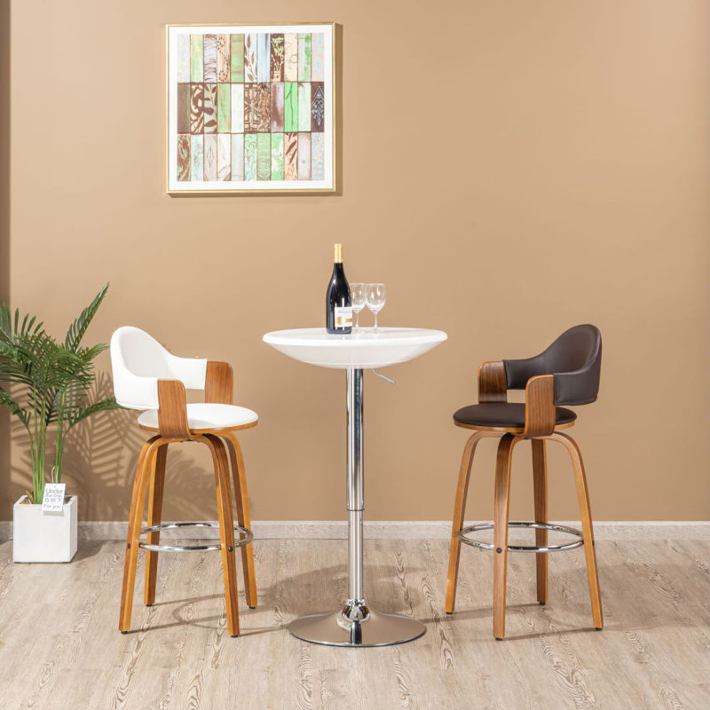 Tabouret de comptoir pivotant de 25,6 po Colwell, Blanc