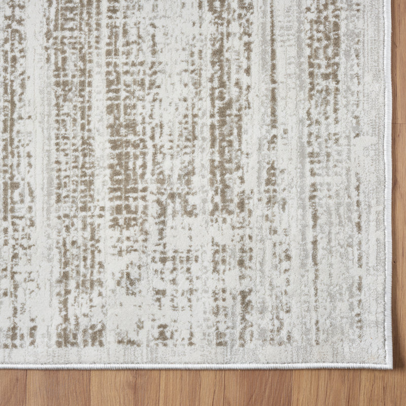 Huseman Beige Textured Horizon Area Rug, Rectangle 9'6" x 13'