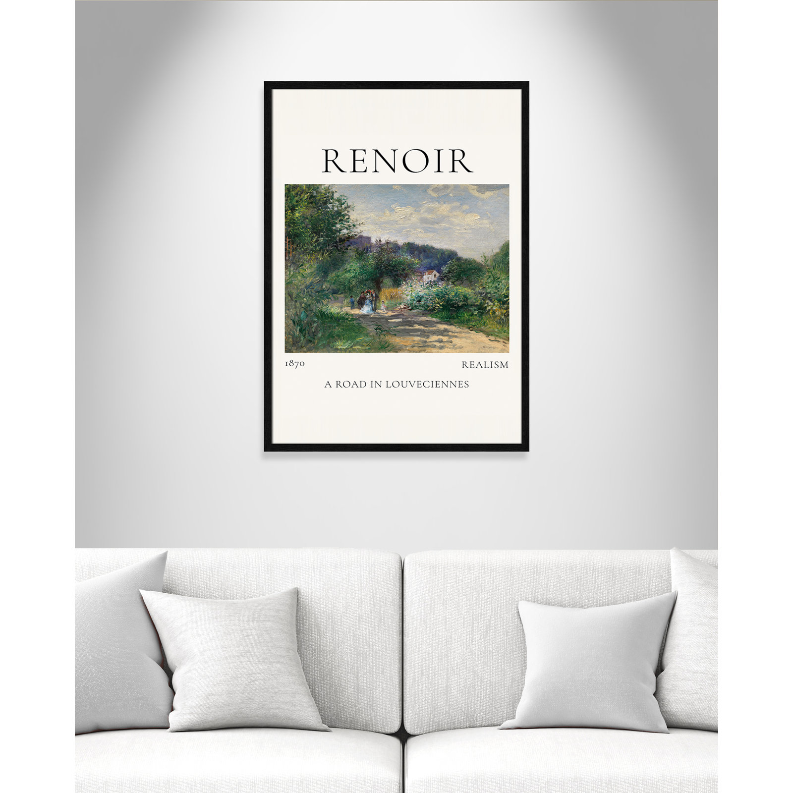 Rocchetto "A Road in Louveciennes" Print, Black Single Picture Frame, No, 35.5" H x 25.5" W x 0.75" D