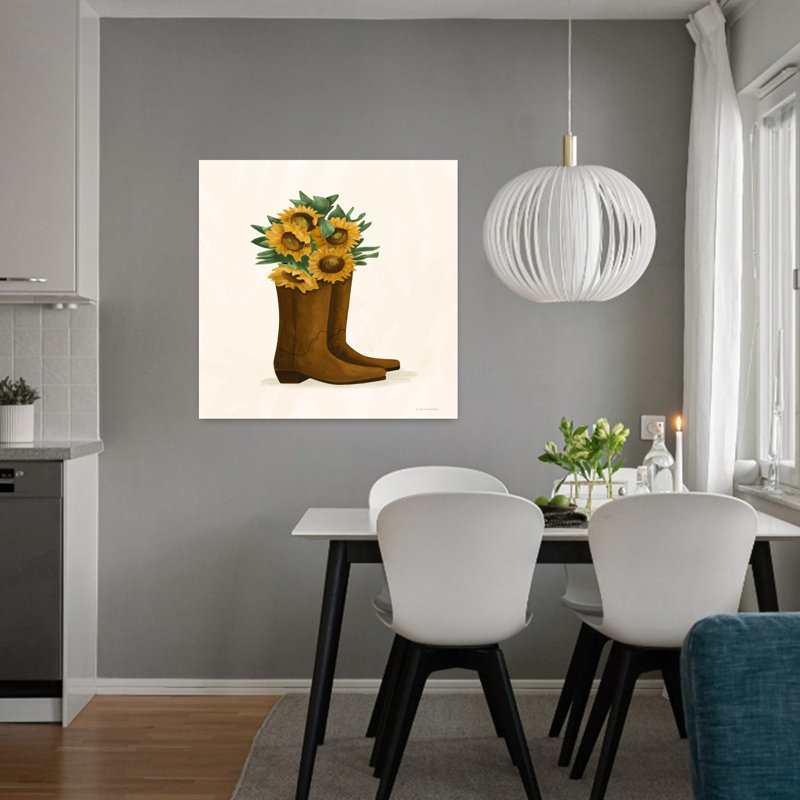 Art contemporain de tournesol, H 32 po x l 32 po